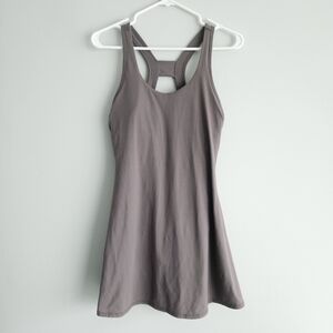 vestique Gray Racerback Tennis Dress Sporty With Pockets And Shorts